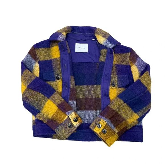 Aritzia Wilfred Free Autumn Wool Cropped Shacket Yellow, Purple, Blue  Size XS - Picture 3 of 11